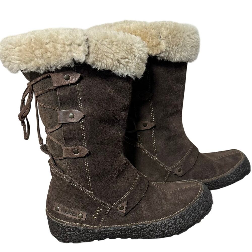 Tecnica Shearling Winter Boots Women’s Size 6 Brown Lace Up Après Ski